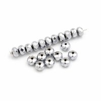 Perlen Rondelle aus synthetischem Hämatit in gunmetal 20 Stück
