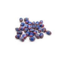 ovale Lampwork-Glasperlen in blau rot 7x5mm 20 Stück