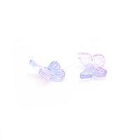 Perlen Schmetterling aus Glas in violett blau 8 Stück