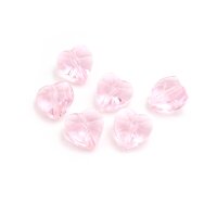 Glasschliffperlen als Herz in rosa 6 Stück