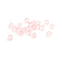 Glasschliffperlen als Würfel in rosa 4mm 20 Stück