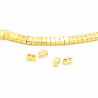 Perlen aus synthetischem Hämatit mit 24k Goldbeschichtung 20 Stück
