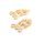 Anhänger Mond aus Messing mit Zirkonia in light goldfarben 2 Stück