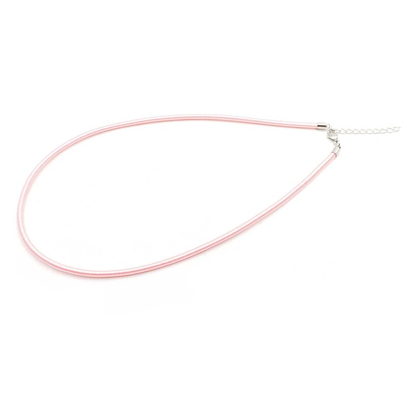 Halskette Seidenband in pink 46cm 4 Stück