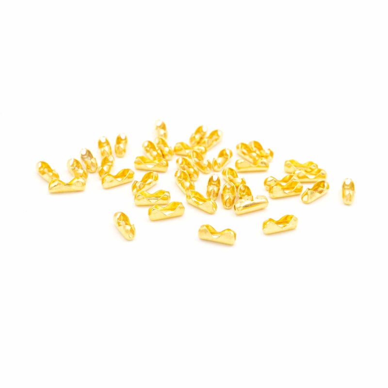 Verschlüsse für 2mm Kugelketten in goldfarben 40 Stück