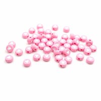 runde Acrylperlen in rosa mit weißen Herzen 7mm 50...