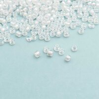 Rocailles Perlen in weiß mit Holo Effekt 3mm 20 Gramm 