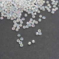 Rocailles Perlen in weiß mit Holo Effekt 3mm 20 Gramm 