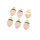 Anhänger Erdbeere in light goldfarben mit Emaille 6 Stück
