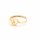 Ring für halbgebohrte Perlen mit Zirkonia 18K Gold beschichtet 1 Stück