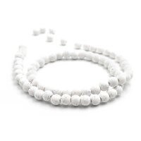 Perle aus Polymerton handgemacht in weiß 6mm 70 Stück 