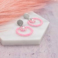 Rocailles Perlen in pink mit Holo Effekt 3mm 20 Gramm
