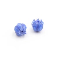 Lampworkperlen als Blume in kornblumenblau 2 Stück
