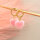 Perlen aus Acryl Herzen mit rosa Samt 11x12,5mm 8 Stück