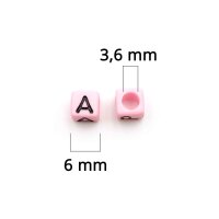 würfelförmige Buchstabenperlen aus Acryl in rosa 200 Stück