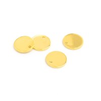 kleine runde Plättchen aus Messing in goldfarben 10mm 4 Stück