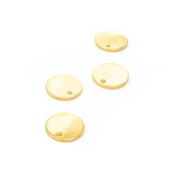 kleine runde Plättchen aus Messing in goldfarben 10mm 4 Stück