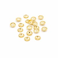 Perlkappen aus 304 Edelstahl in goldfarben 4mm 
