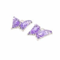 Anhänger Schmetterling silberfarben mit Resin in violett 22x19mm 2 Stück