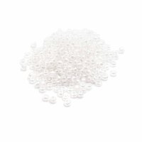 Rocailles Perlen in transparenten weiß 3mm 20 Gramm
