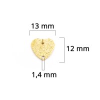 Ohrstecker Herz aus 304 Edelstahl in goldfarben 2 Stück