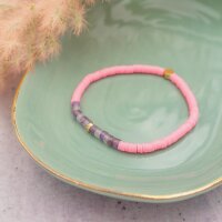 Heishiperlen aus Polymer-Ton 3mm in pink 1 Strang