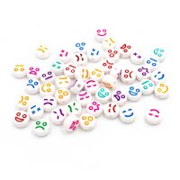 Perlen mit Emojis aus Acryl im Farbmix 7x4mm 50 Stück