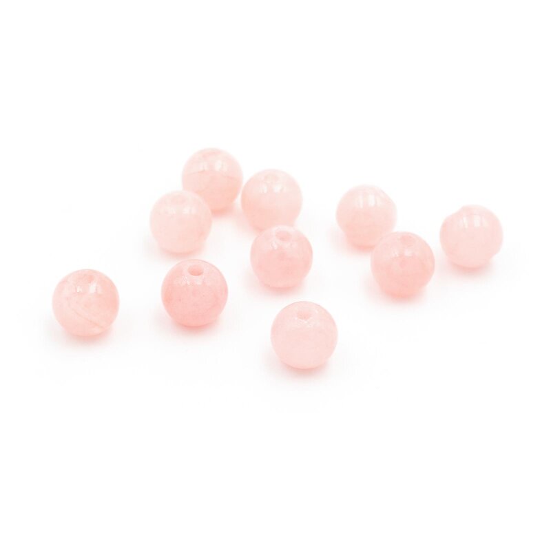 Perlen aus natürlicher Jade in rosa 6mm 10 Stück