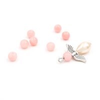 Perlen aus natürlicher Jade in rosa 6mm 10 Stück