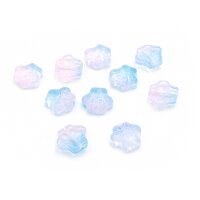 Glasperle als Pfote im Farbverlauf blau und rosa 10 Stück