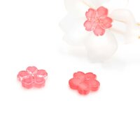 flache Glasperle als Kirschblüte in Korall 10 Stück