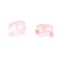 flache Glasperle als Elefant in rosa 10 Stück