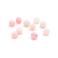 gefrostete Crackleperlen aus Achat in rosa 8mm 10 Stück