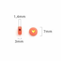 Acrylperlen mit Herz im harmonischen Farbmix 7 mm 100 Stück