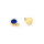 Anhänger mit Strassstein in blau aus 304 Edelstahl in goldfarben 2 Stück