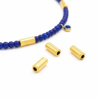 längliche Perle in antik goldfarben 10 Stück
