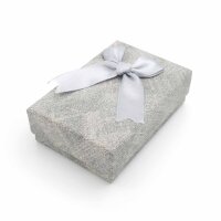 Geschenkbox in grau mit Schleife 9x6 cm