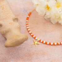 Rocailles Perlen gefrostet in orange 4 mm 30 Gramm