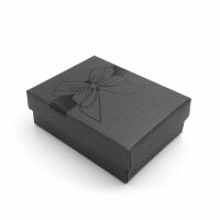 Geschenkbox in schwarz mit aufgedruckter Schleife 1...
