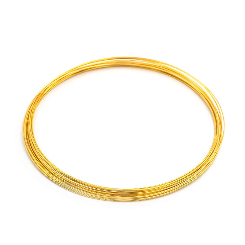 Memory Wire für Colliers in goldfarben 20 Windungen Karbonstahl