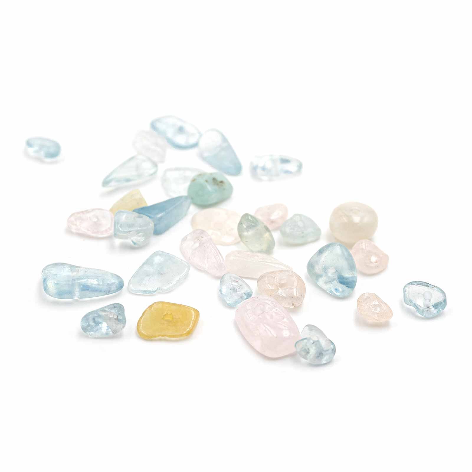 Pack Von 20 Perlen Krakelee aus Glas 10mm Blau Aquamarin 