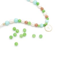 Perlen aus Jade in grün 6 mm 20 Stück