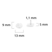 8 Weiße Glasperlen als Wolke im Jadedesign 6mm
