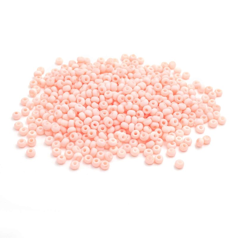 gefrostete Rocailles Perlen opak in pastell pfirsich 3mm 10 Gramm