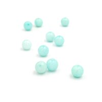 Perlen aus Jade opak in hellblau gefärbt 8mm 10 Stück