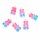 Anhänger Gummibär aus Resin im Farbverlauf pink, lila und blau 6 Stück