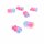 Anhänger Gummibär aus Resin im Farbverlauf pink, lila und blau 6 Stück