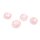 flache Lampworkperlen mit Silberfolie in rosa 12mm 4 Stück