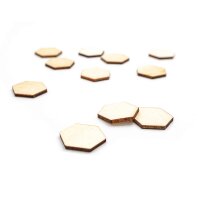 Plättchen aus Holz als Hexagon 21,5mm 20 Stück