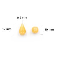 gelbe Glasanhänger als Knospe im Jadedesign 17mm 4 Stück